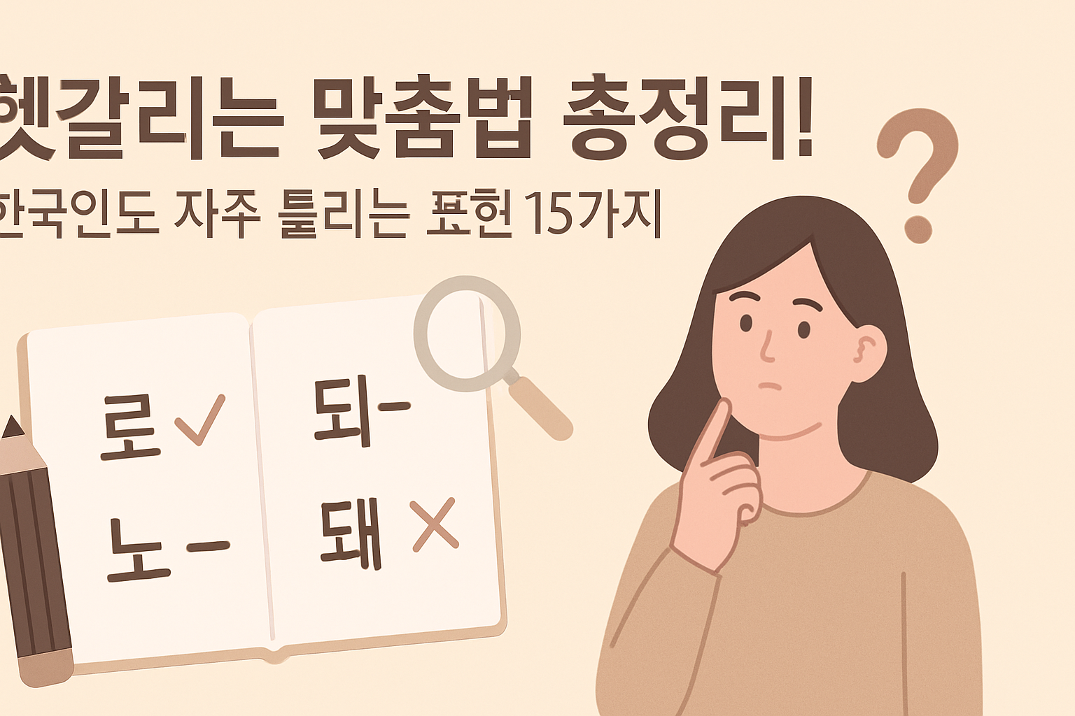 헷갈리는 맞춤법 총정리! 한국인도 자주 틀리는 표현 15가지