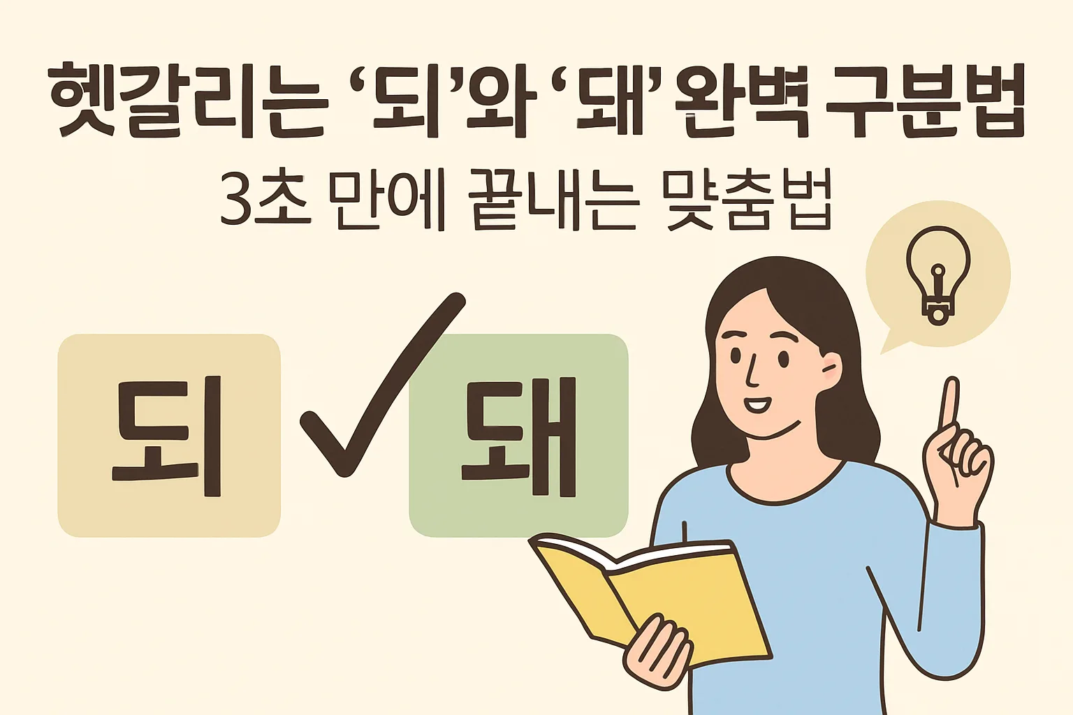 헷갈리는 ‘되’와 ‘돼’ 완벽 구분법, 3초 만에 끝내는 맞춤법