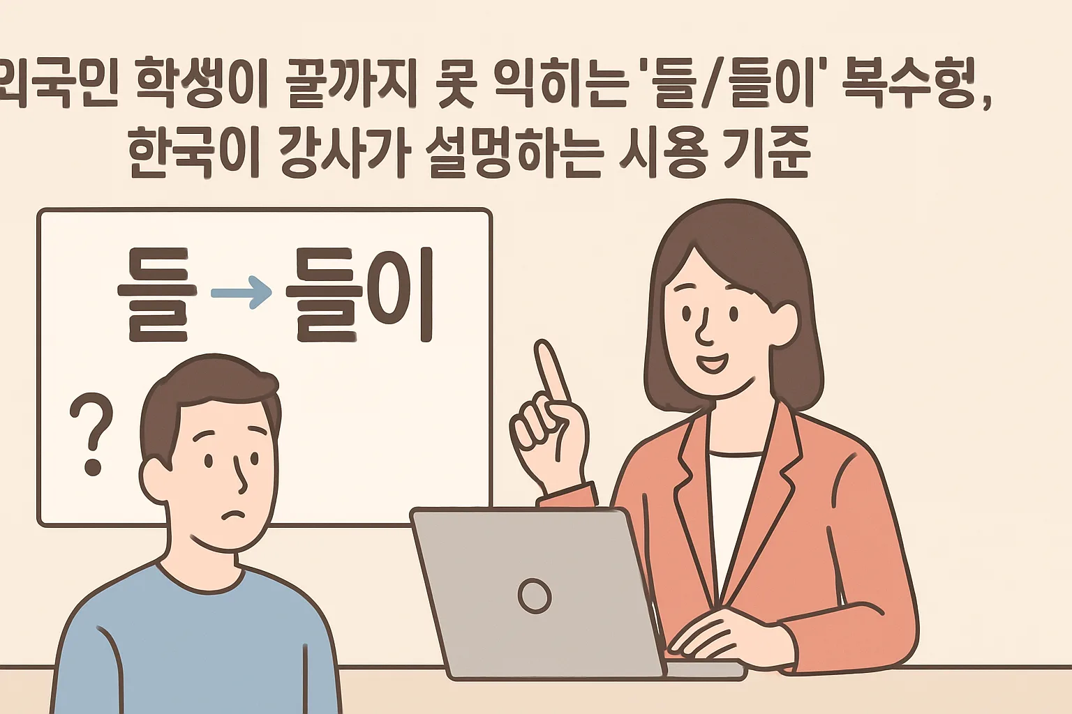 외국인 학생이 끝까지 못 익히는 ‘들/들이’ 복수형, 한국어 강사가 설명하는 사용 기준
