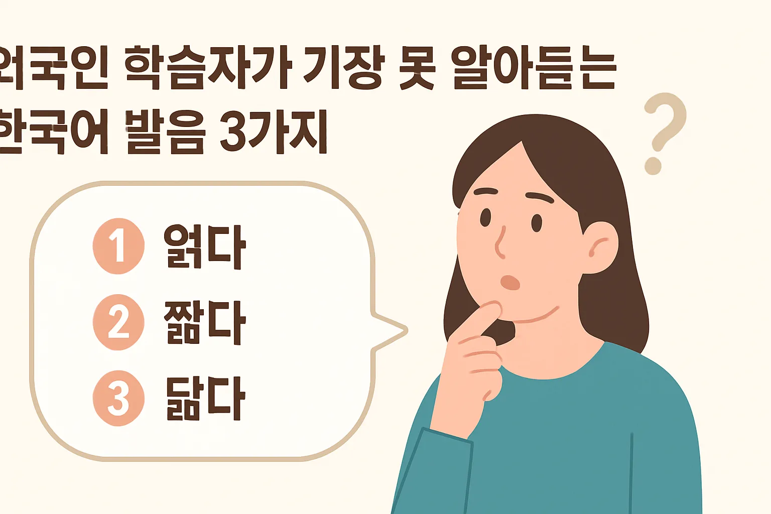 외국인 학습자가 가장 못 알아듣는 한국어 발음 3가지