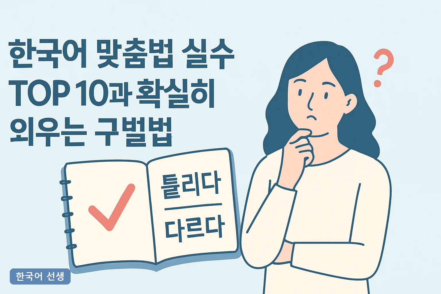 한국어 맞춤법 실수 TOP 10과 확실히 외우는 구별법 2026년 최신 3초 판별 공식 총정리