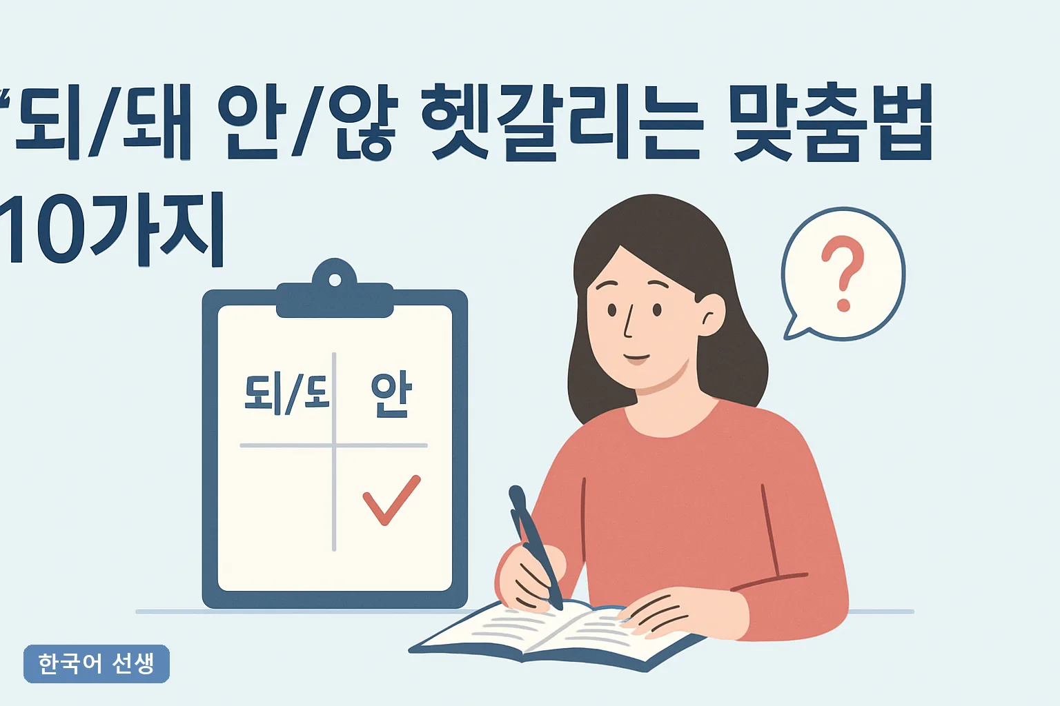 되/돼 안/않 헷갈리는 맞춤법 10가지 2026 최신, 3초 판별 공식과 실전 예문 총정리