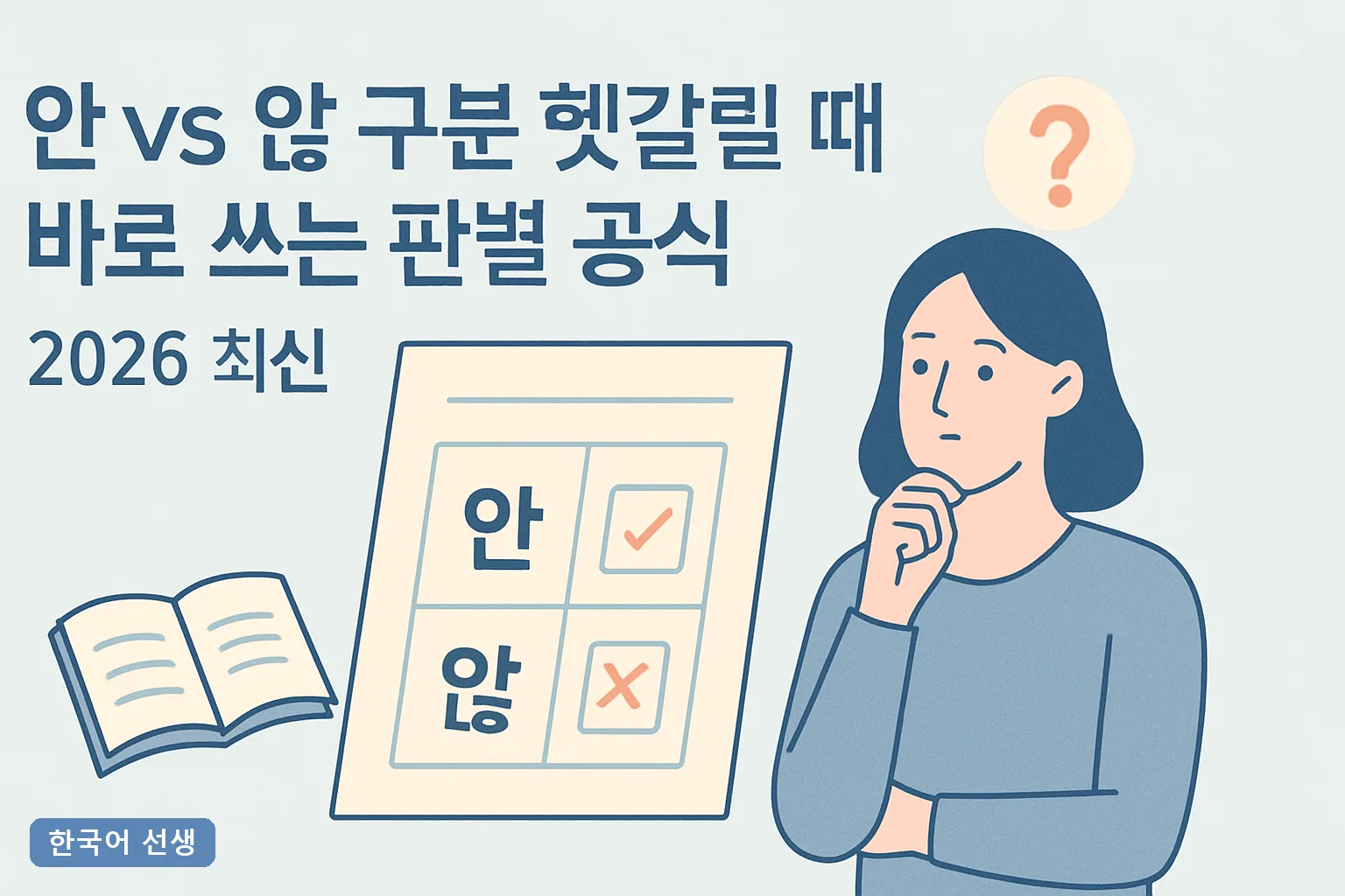안 vs 않 구분 헷갈릴 때 바로 쓰는 판별 공식 2026 최신, 실전 오답 12개 총정리