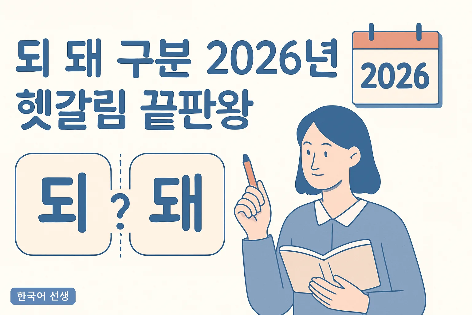 되 돼 구분 2026년 헷갈림 끝판왕: 3초 하·해 대입 공식과 실전 오답 25개 총정리