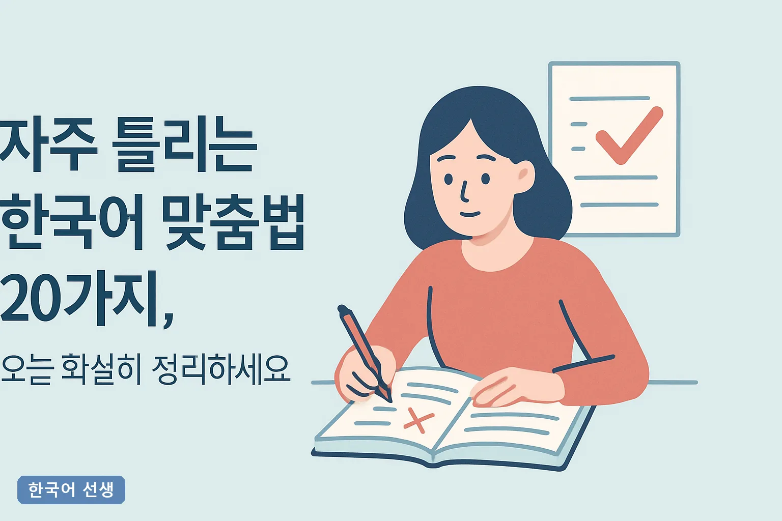 자주 틀리는 한국어 맞춤법 20가지, 오늘 확실히 정리하세요